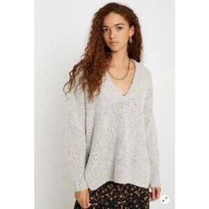 Urban Outfitters Rosie Cozy V Neck Oversized Textured Sweater